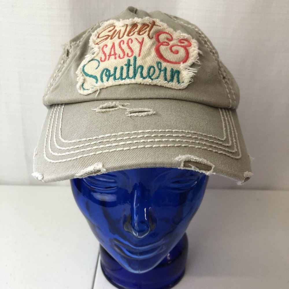 Kbethos Vintage Sweet Sassy & Southern Distressed Embroidered Hat Adjustable - Picture 4 of 9
